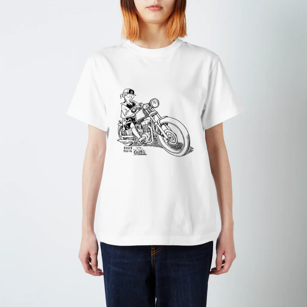 YAJIRUSHI MotorsのKiwaMirai Motorcycle Art #0011 Regular Fit T-Shirt