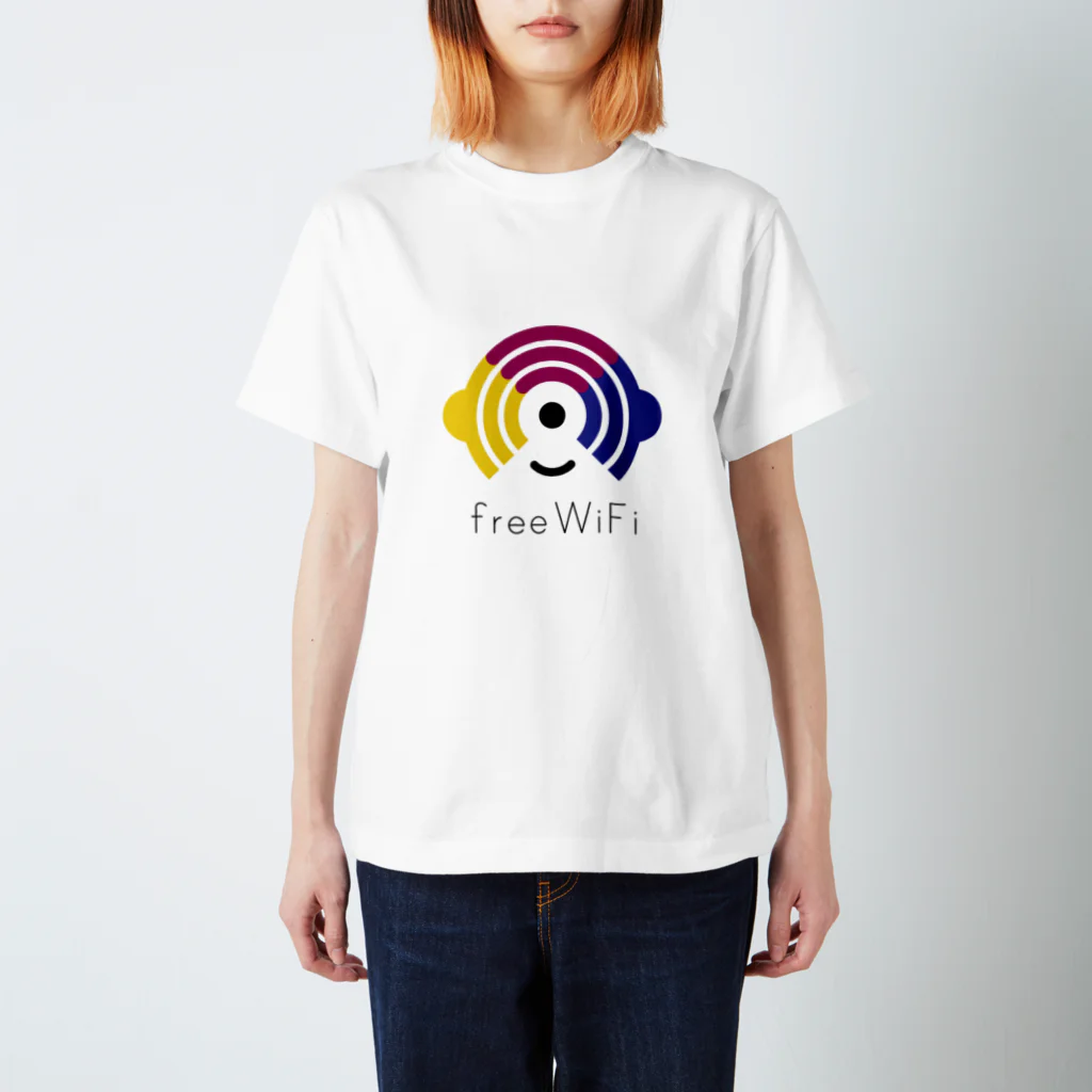 Free-WiFiのFree WiFi ロゴ グッズ（薄地） Regular Fit T-Shirt