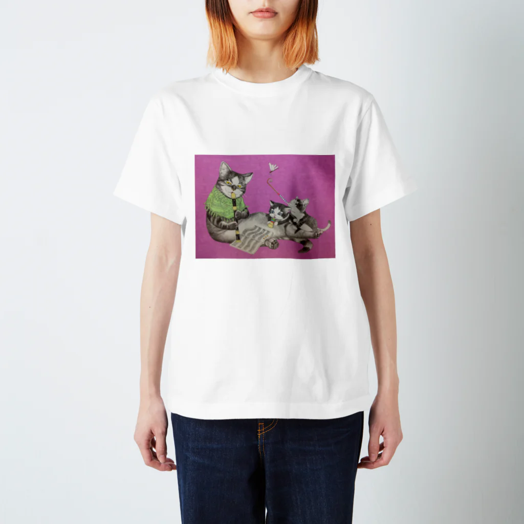 atelier-meicoの猫と笛 スタンダードTシャツ