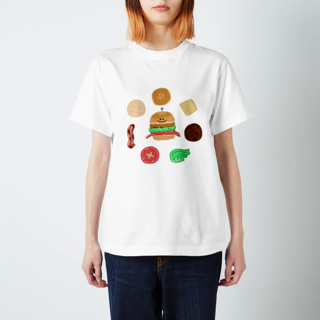 にわとり食堂のハンバーガーさん スタンダードTシャツ