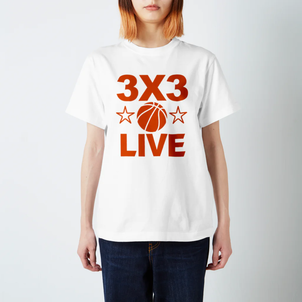 sports_tower スポーツタワーの3x3・オレンジ・スリーエックススリー・3人制バスケ・Tシャツ・アイテム・グッズ・ストリートバスケ・バスケットボール・スピーディーなバスケ・1試合10分間の21点ノックアウト・スポーツ・有望 Regular Fit T-Shirt