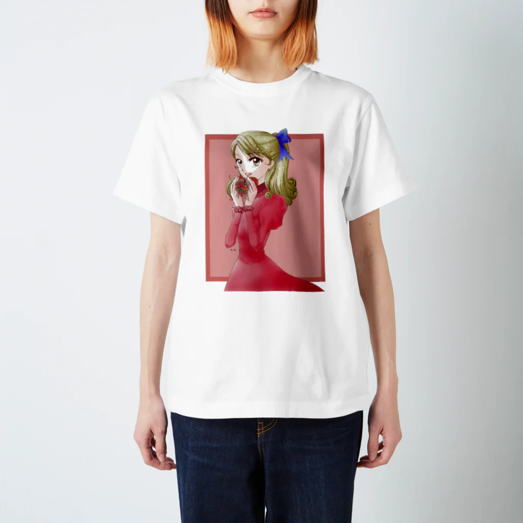 akiko_ootaniのチョコを持ってる女の子 Regular Fit T-Shirt