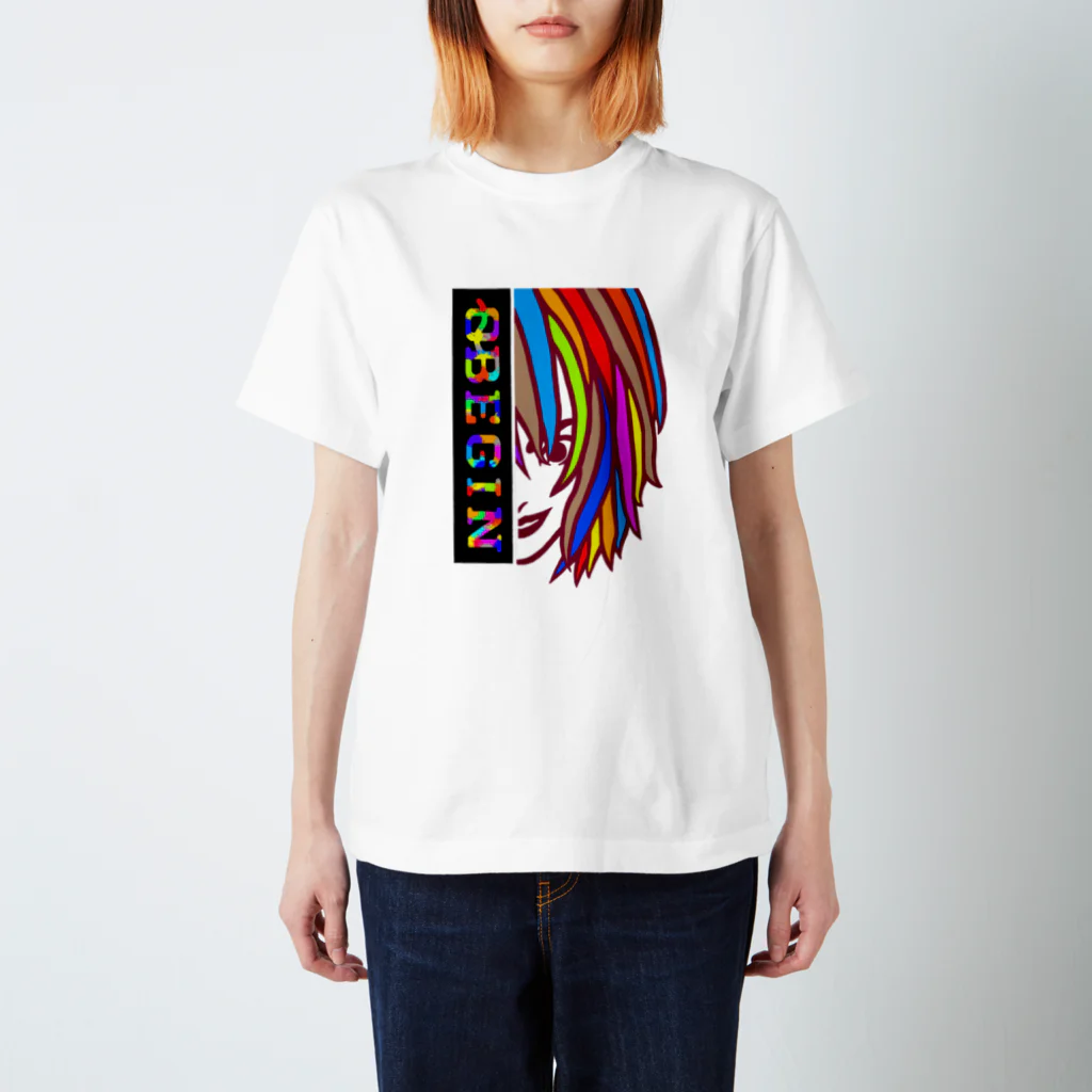 [0~Begin]のロゴ0~Begin  『Human』 スタンダードTシャツ