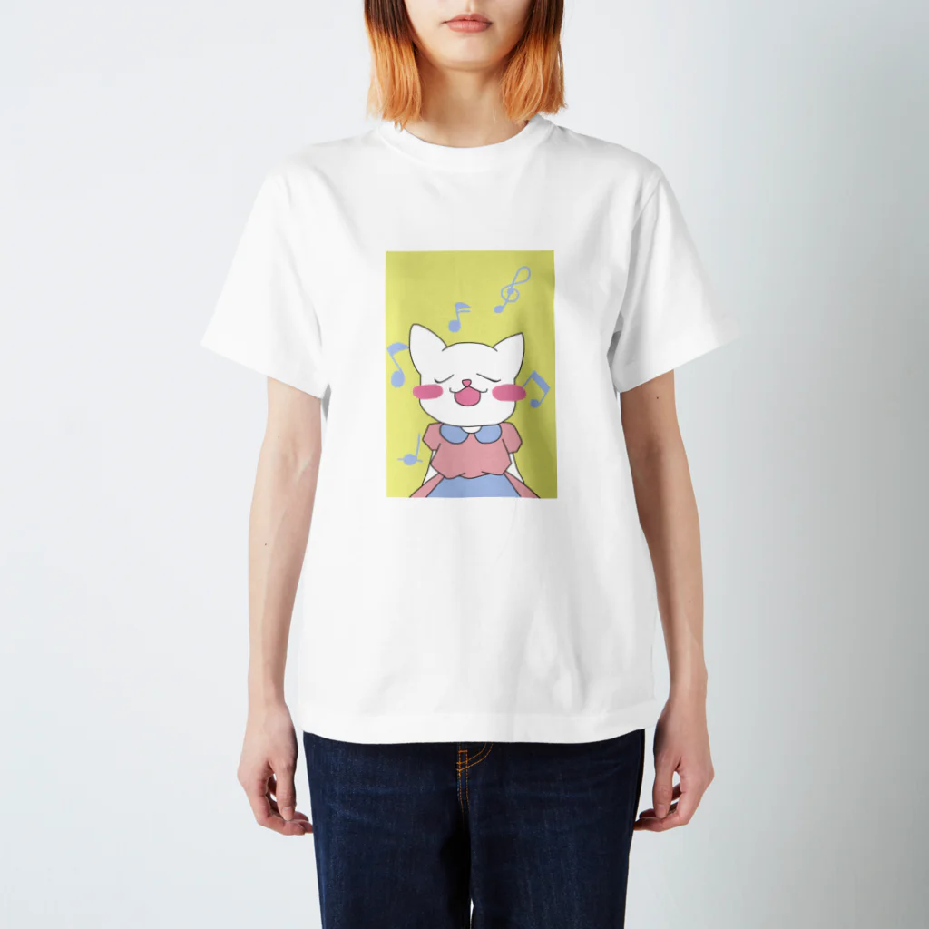 studio Leafの歌を歌う猫ちゃん スタンダードTシャツ