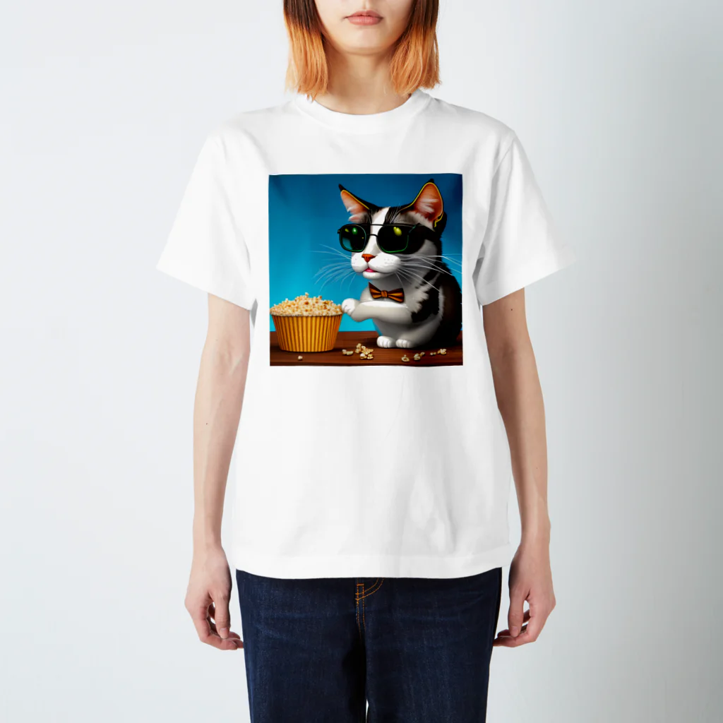 じょんすたいるのPopcorn Cat Regular Fit T-Shirt