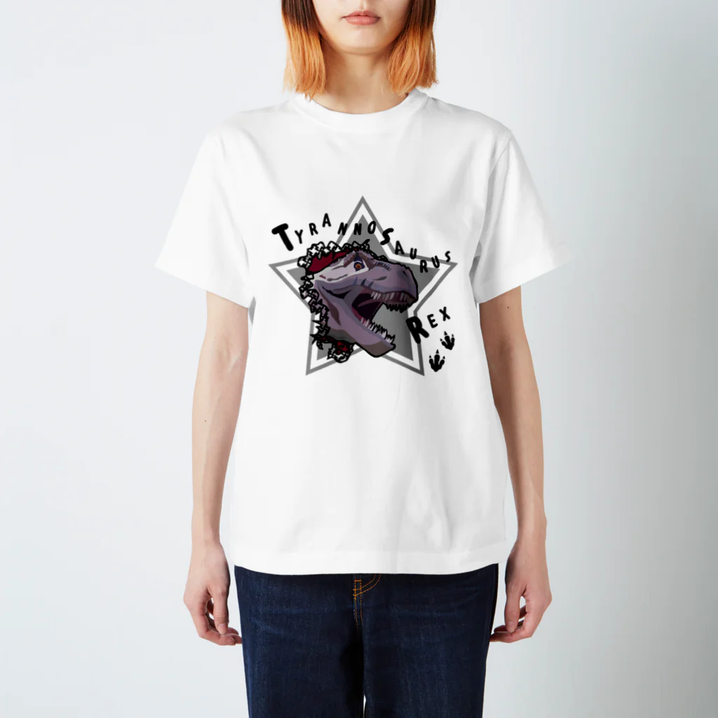 kokoのティラノサウルスレックス洋服(黒ブチ) スタンダードTシャツ