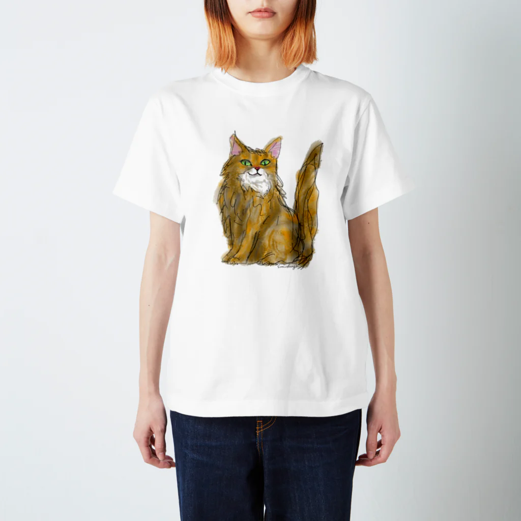 Crazy❤︎for Maincoon 猫🐈‍⬛Love メインクーンに夢中のソマリ🐾cat スタンダードTシャツ