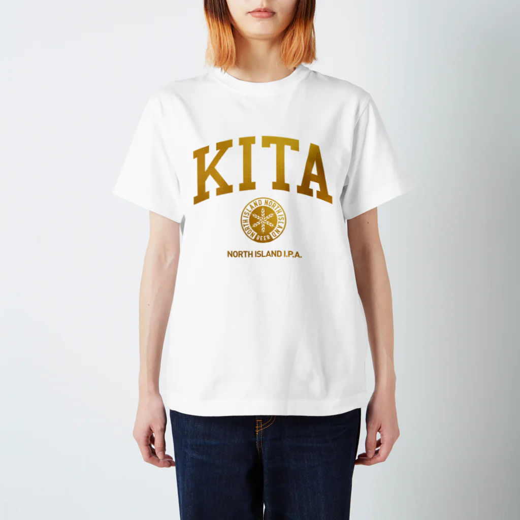 ハヤシ商店のKITALABEL logo (GOLD) スタンダードTシャツ