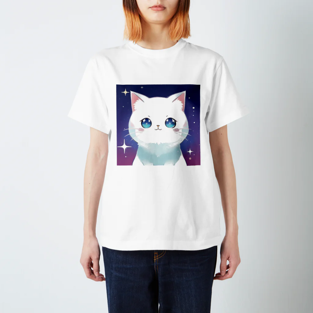 キッチンファラオのキラキラ猫ちゃん☆ スタンダードTシャツ