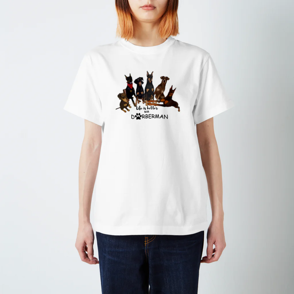 Blue Sky PupsのAll Doberman  Regular Fit T-Shirt