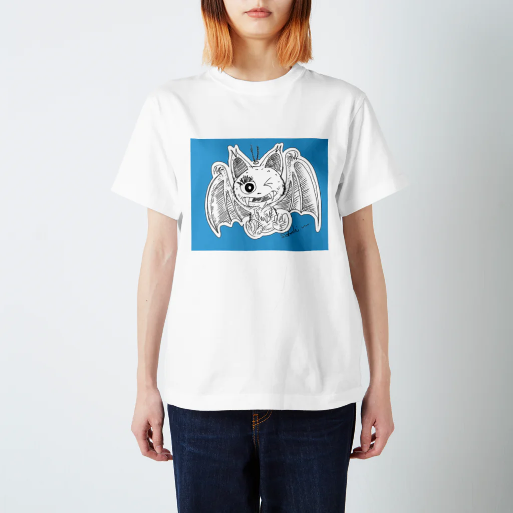 松田悟志のアートな小部屋のエリィちゃん（ブルーベース） Regular Fit T-Shirt