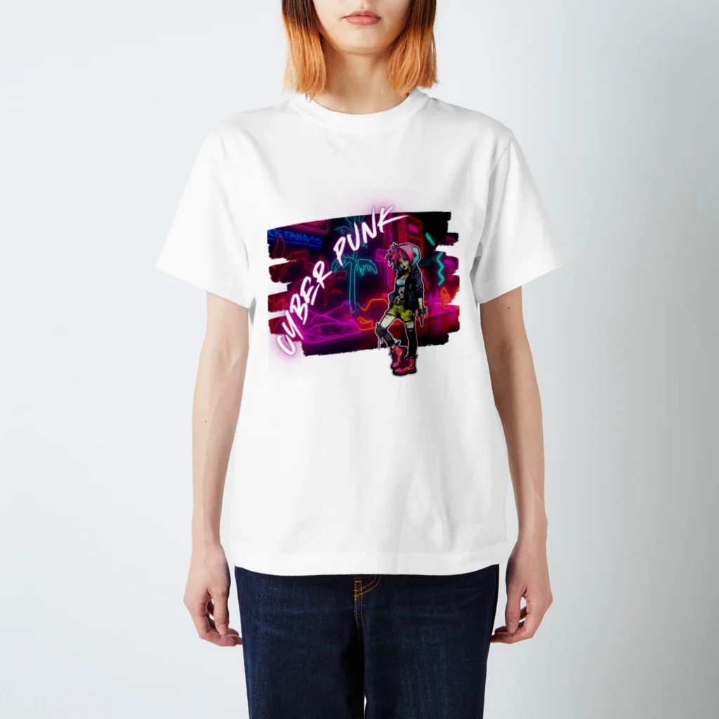 Vibrant Novaのsyber punk girl スタンダードTシャツ