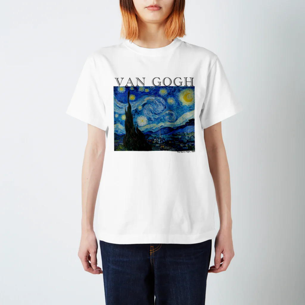 MUGEN ARTのゴッホ / 星月夜　The Starry Night 世界の名画 Regular Fit T-Shirt