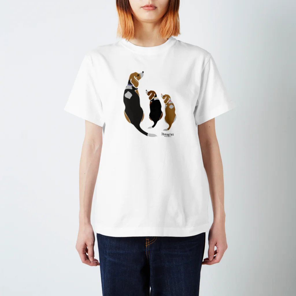 beagle meter the shopの3beagles #004 スタンダードTシャツ