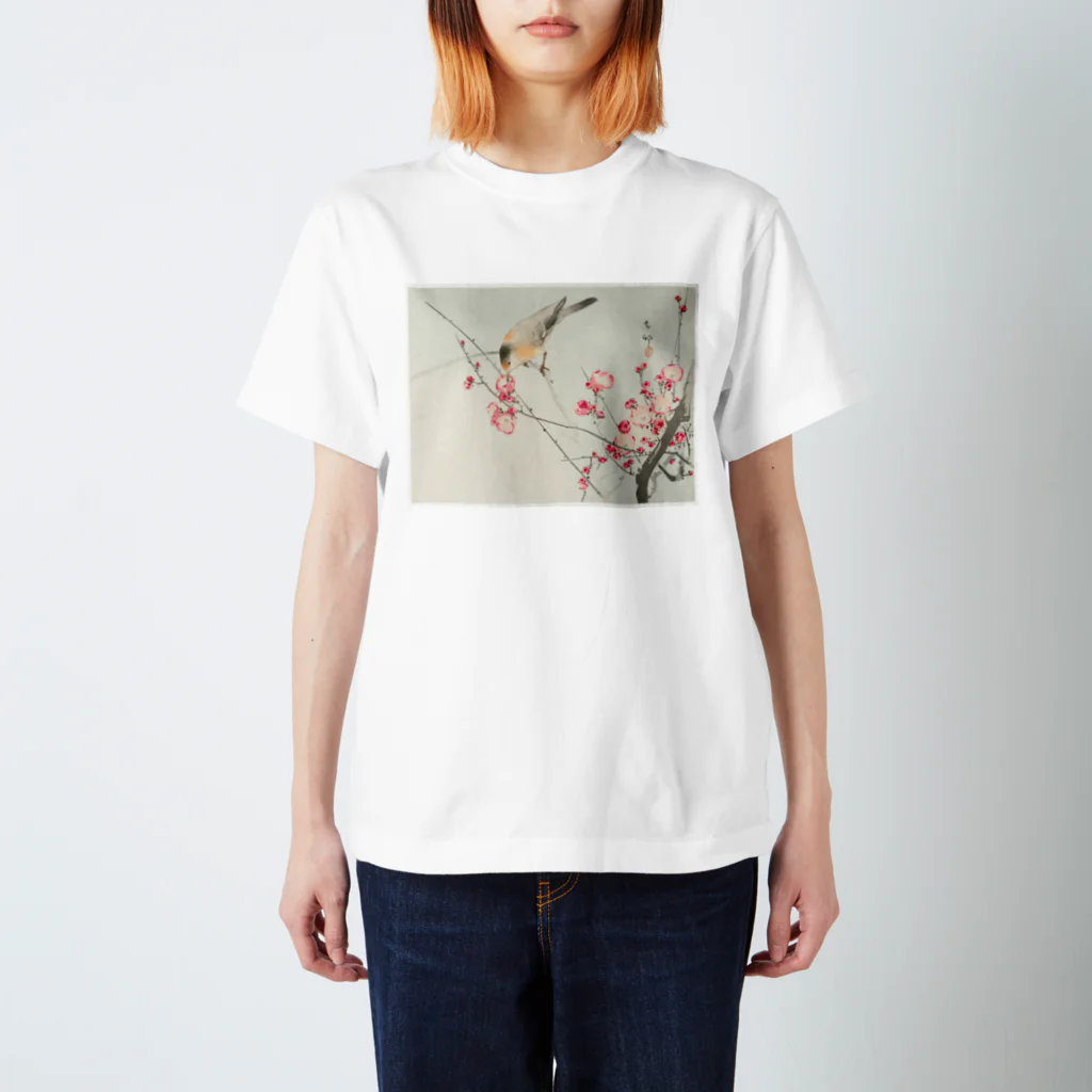 MUGEN ARTの小原古邨　梅に鶯　Ohara Koson / Songbird on blossom branch スタンダードTシャツ