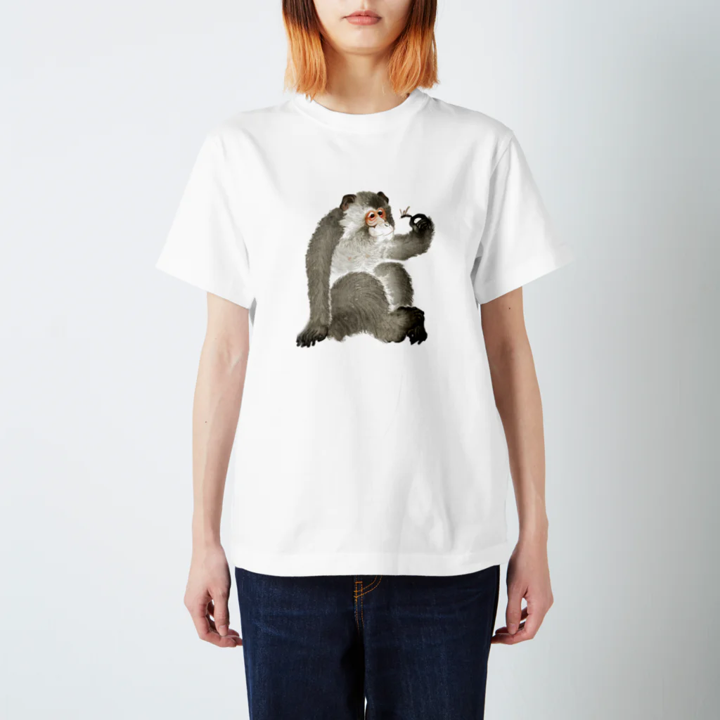 MUGEN ARTの小原古邨　猿と蜻蛉（猿と虫）Ohara Koson / Monkey with insect Regular Fit T-Shirt