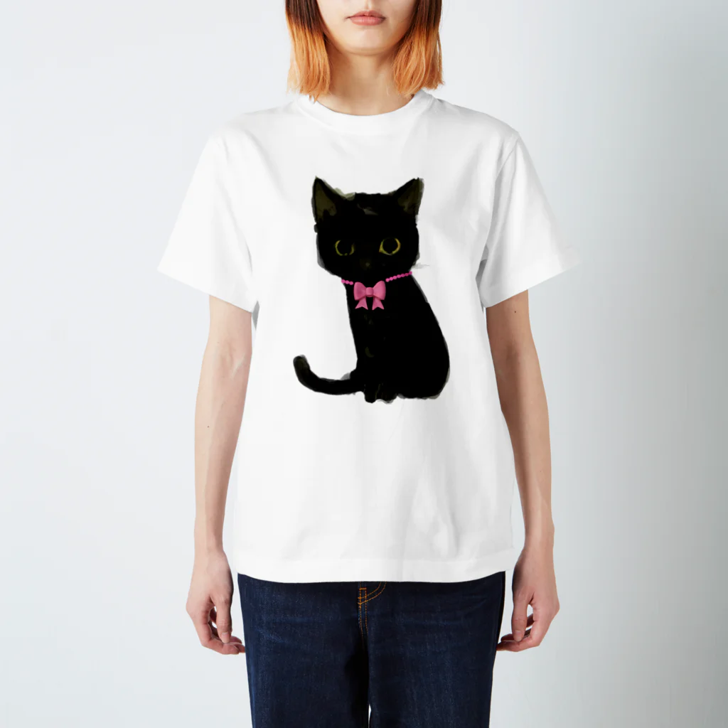 monamona1115の黒猫柄シャツ スタンダードTシャツ