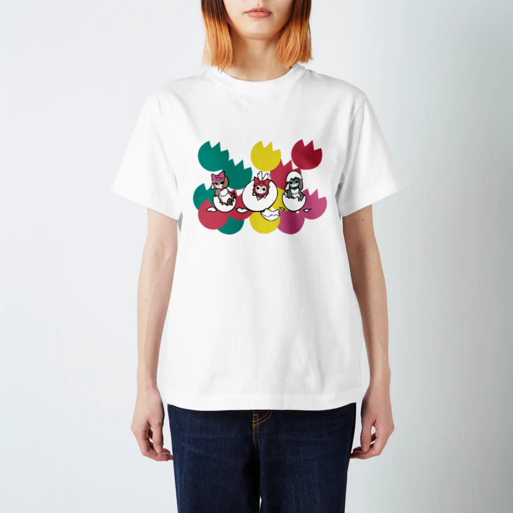 ツツみみ屋のツツみみウサギ・タレみみウサギ【egg】 Regular Fit T-Shirt