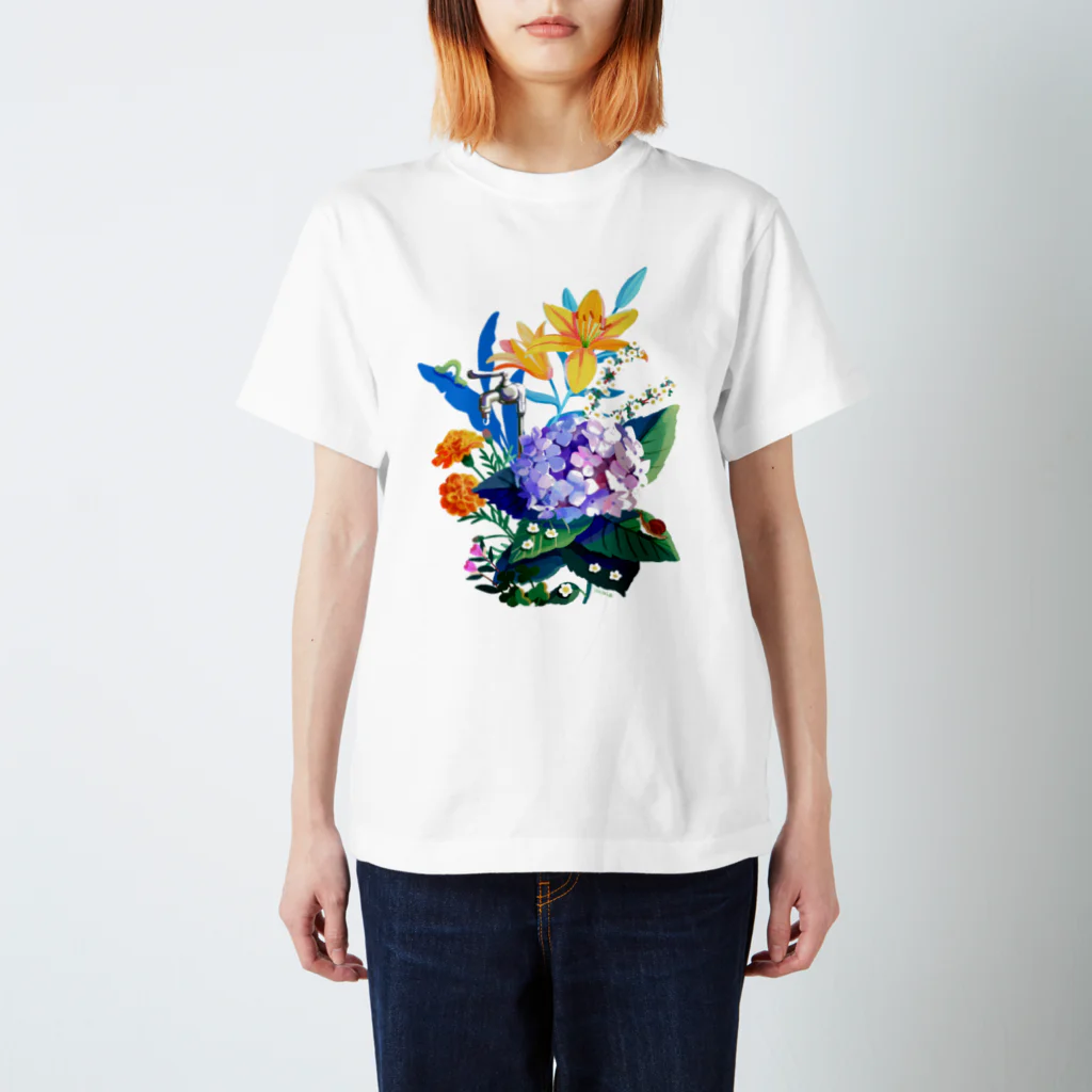 喫茶角砂糖の真昼の花畑 スタンダードTシャツ