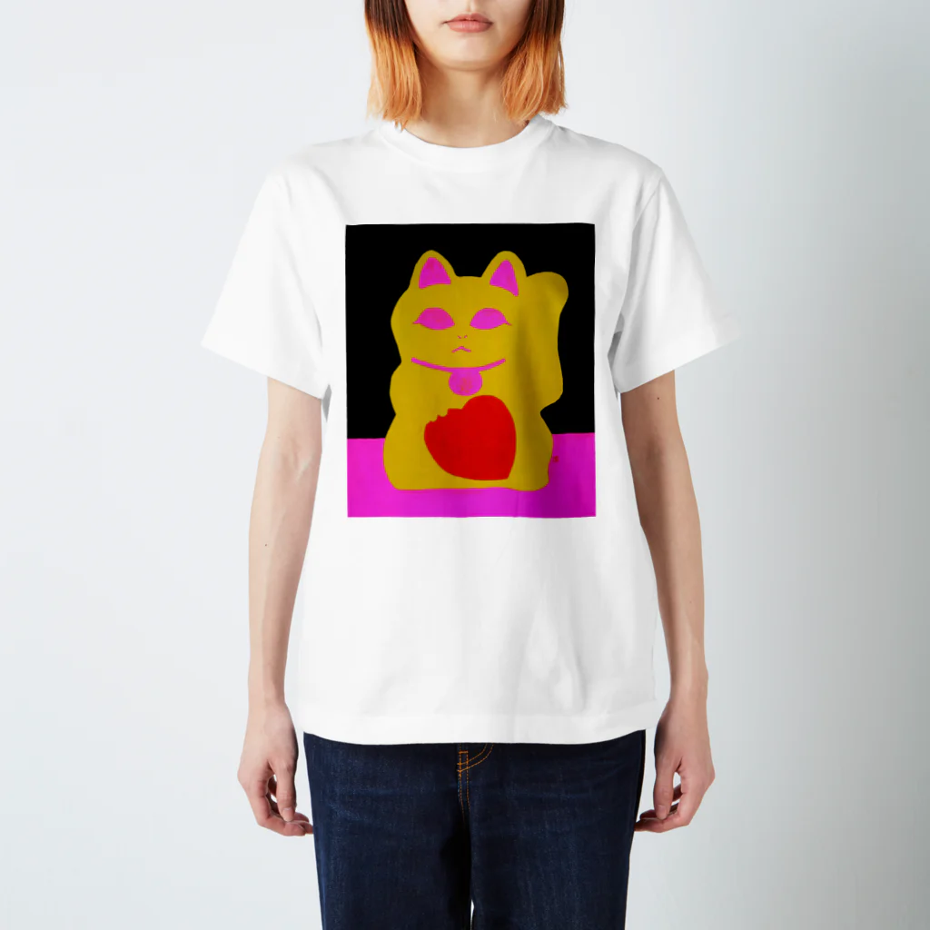 AceMori Galleryのlove neko /愛猫 Regular Fit T-Shirt