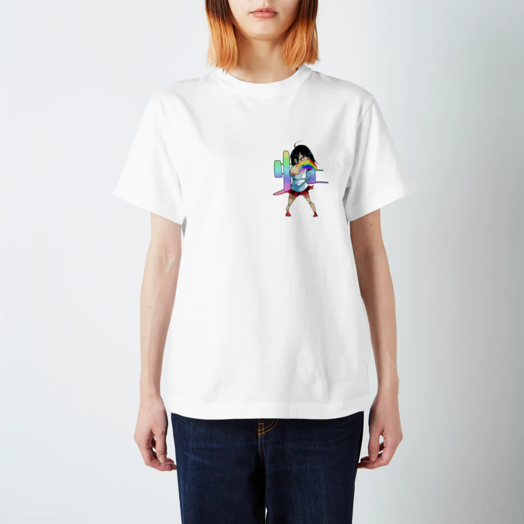 mimicnのお店の虹　手話と漢字 Regular Fit T-Shirt