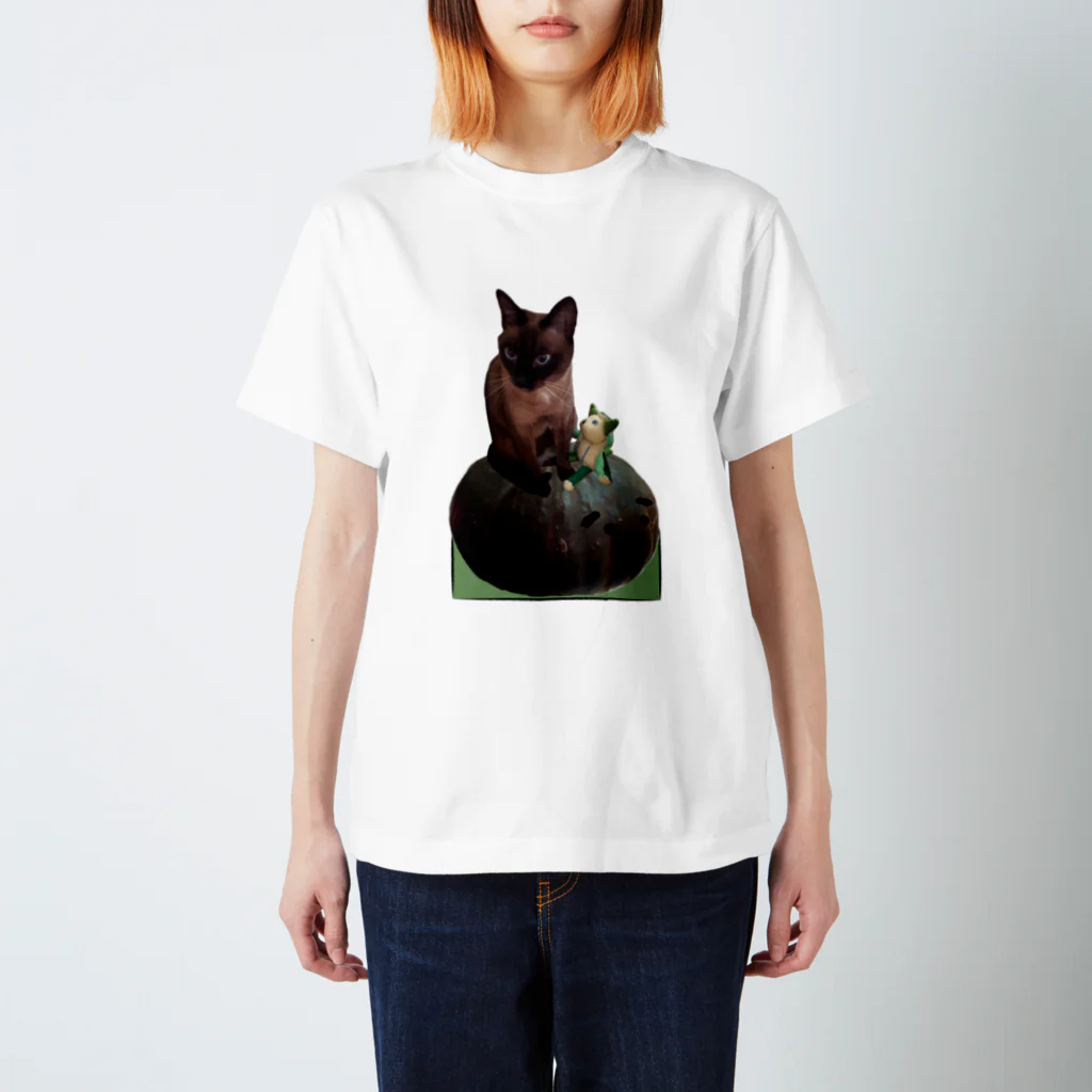 marugeの南瓜の上の猫 スタンダードTシャツ