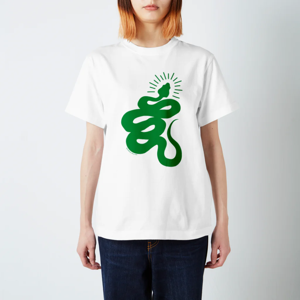 原ハブ屋【SUZURI店】のCheck Snake Head（T-GO） Regular Fit T-Shirt