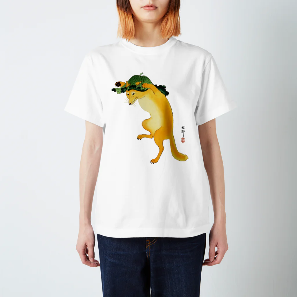 MUGEN ARTの小原古邨　踊る狐　日本の名画アートTシャツ Regular Fit T-Shirt