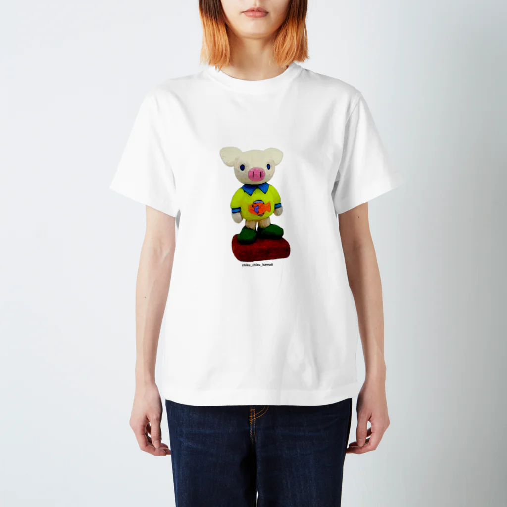 chiku_chiku_kawaiiのc1_kawaiiぶたさん Regular Fit T-Shirt