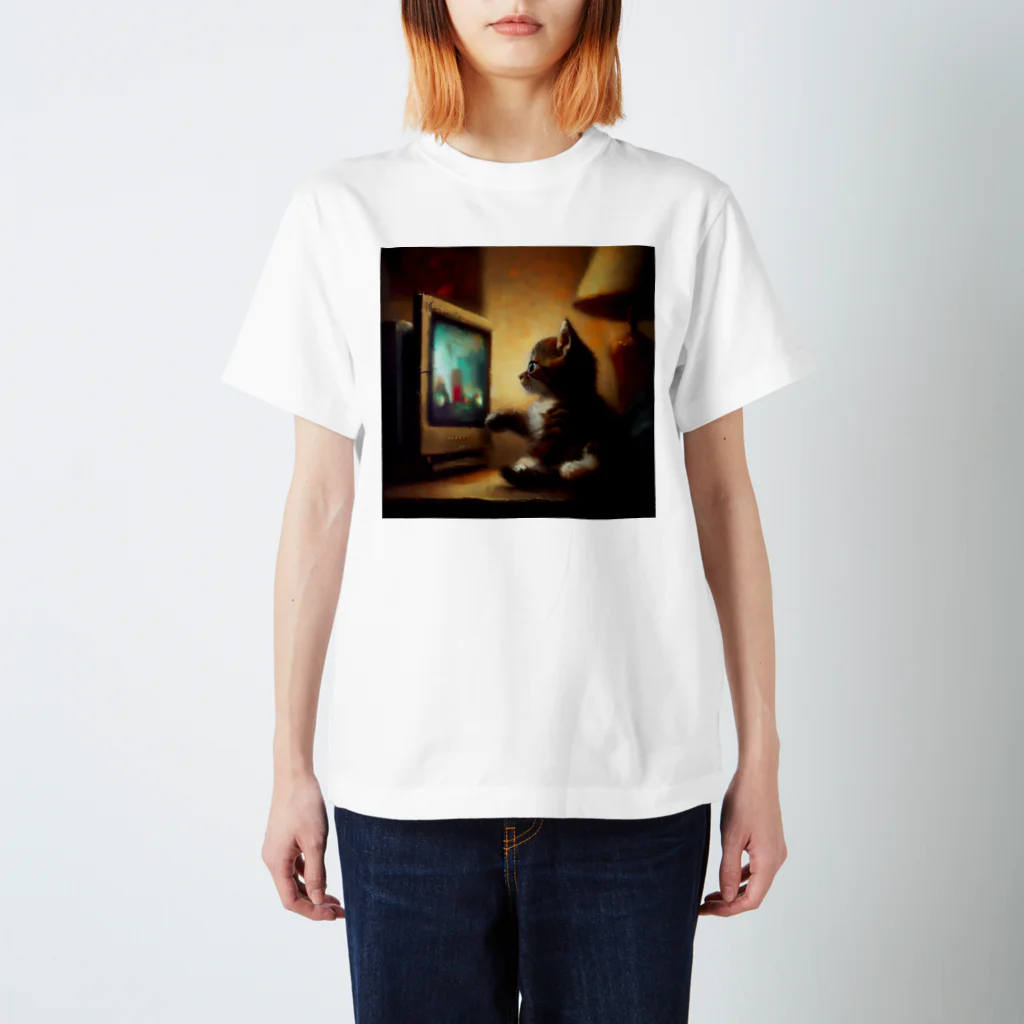 𝑱𝒆𝒂𝒏 𝑱𝒂𝒄𝒒𝒖𝒆 𝒁𝒐𝒎𝒃𝒊𝒆のテレビをながめるこねこT スタンダードTシャツ