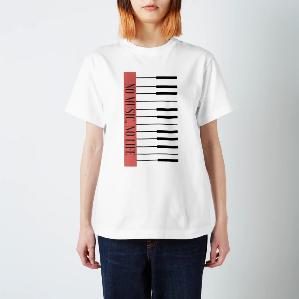 Alulim Official ShopのNO MUSIC, NO LIFE(タテ) スタンダードTシャツ