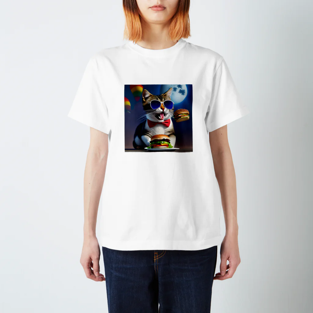 じょんすたいるのBurger Cat 2 Regular Fit T-Shirt