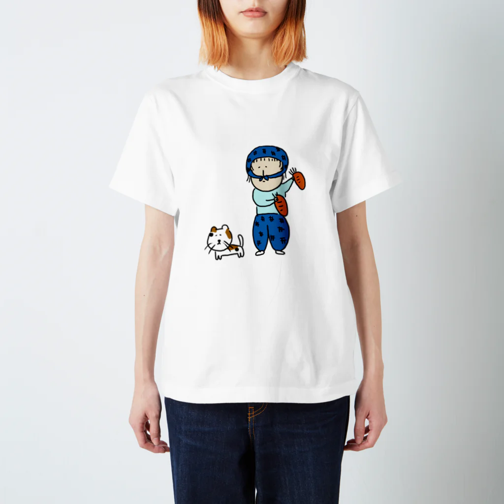 yaseekassy-heppokoの農家とにゃんころ Regular Fit T-Shirt