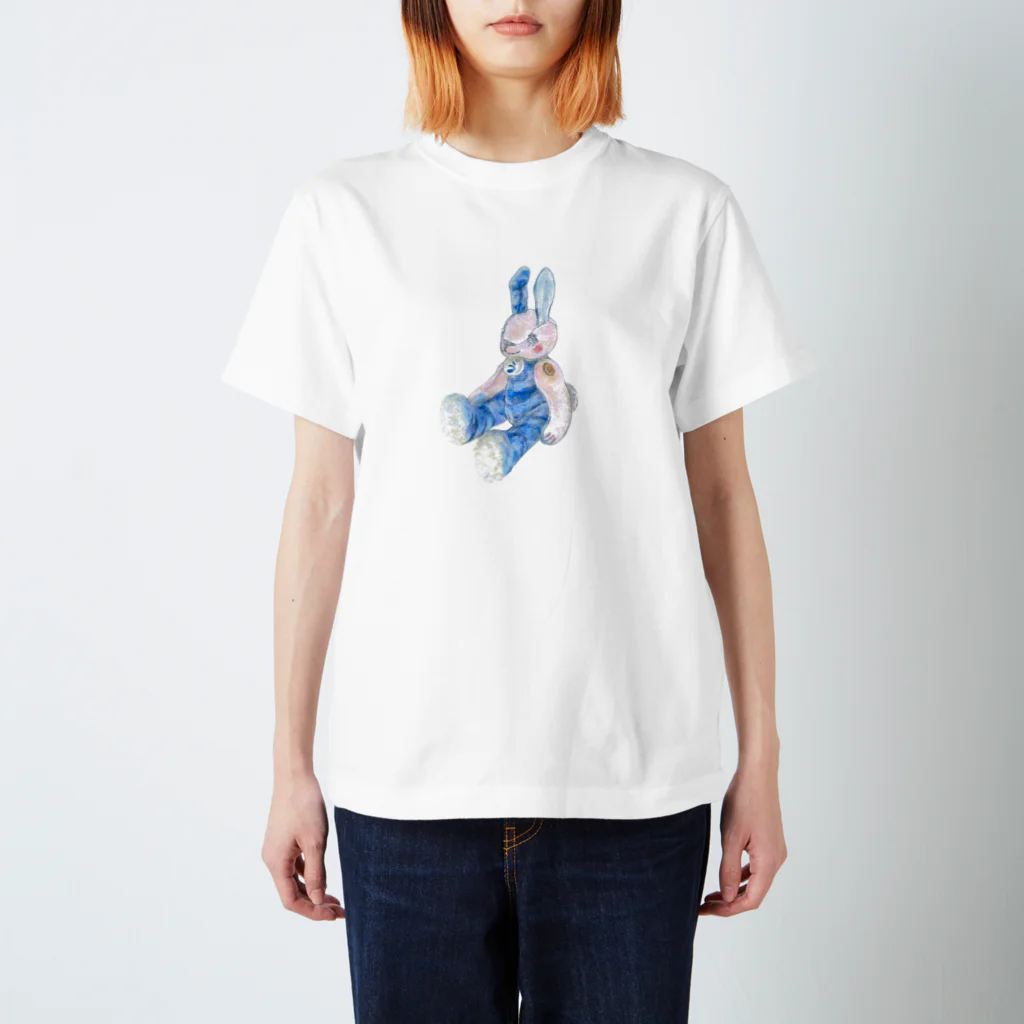 ユウサミイTシャツ店のうさぎ星人　色鉛筆イラスト 表示の白ほか 淡色布地 全9色 スタンダードTシャツ