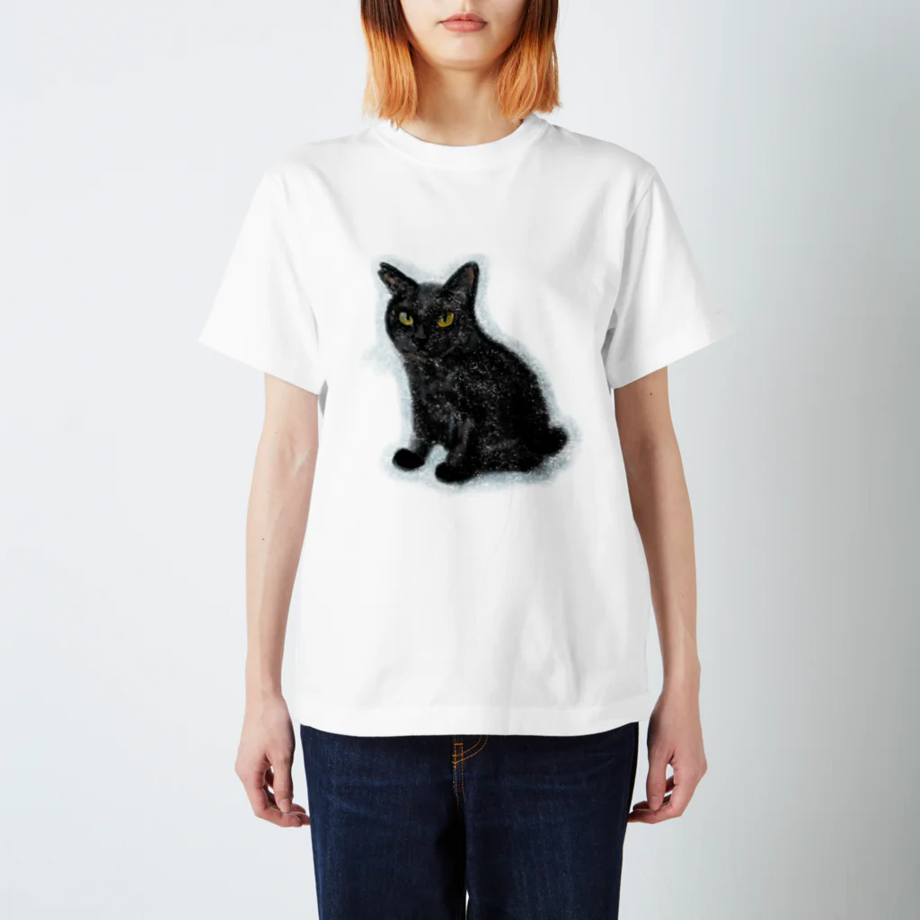 kikkutontonのクロネコ おだんごしっぽ Regular Fit T-Shirt