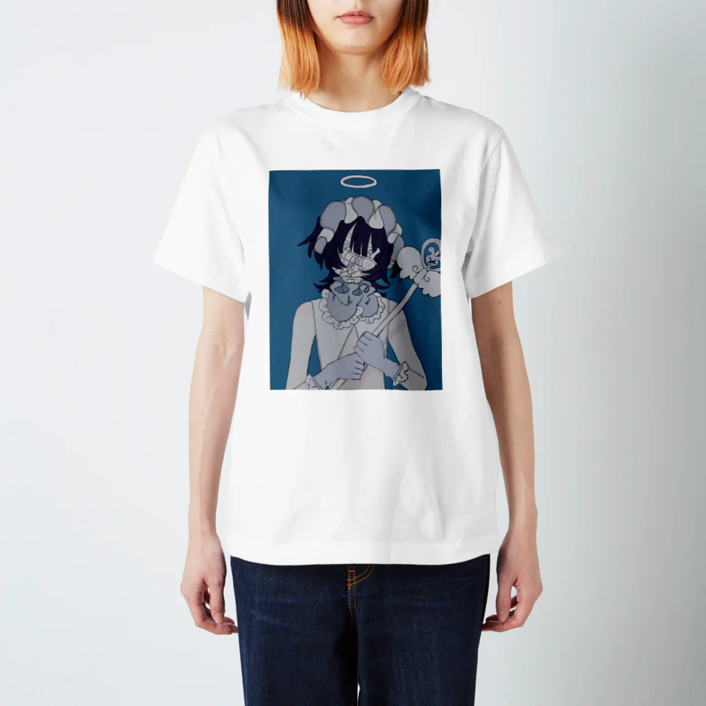 一昨計算の魔法少女ｳﾐ　証明写真風Tシャツ 티셔츠