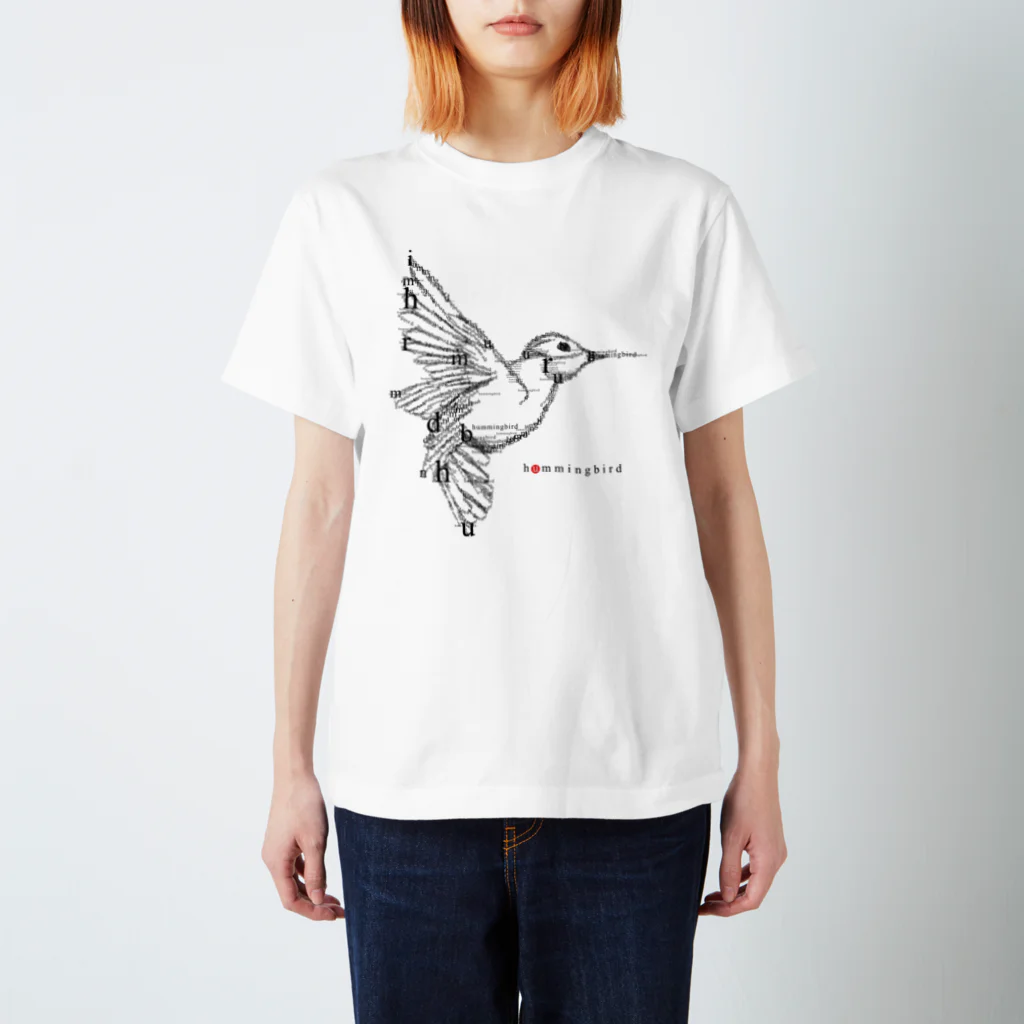 t-shirts-cafeのフォントイラストレーション『hummingbird（ハミングバード・ハチドリ）』 Regular Fit T-Shirt