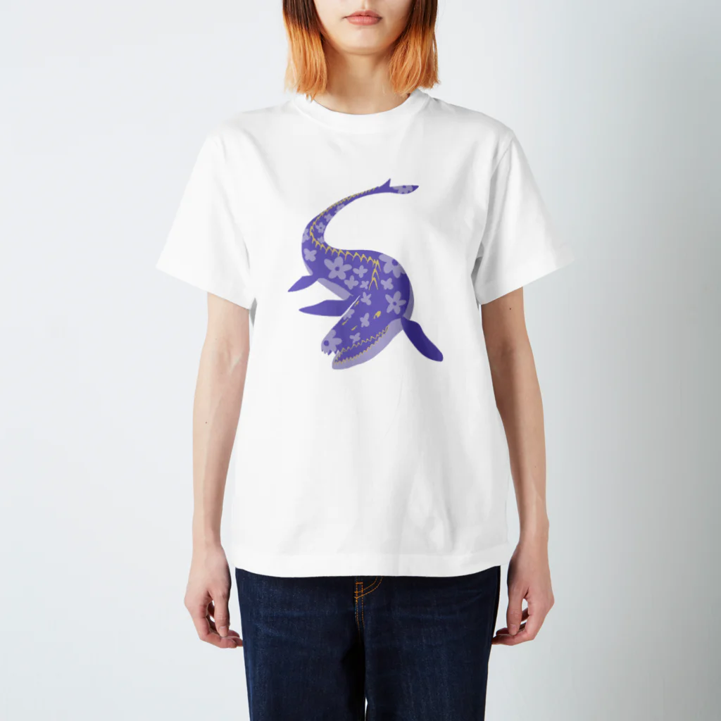 Kelfoy.のモササウルス(花柄) スタンダードTシャツ