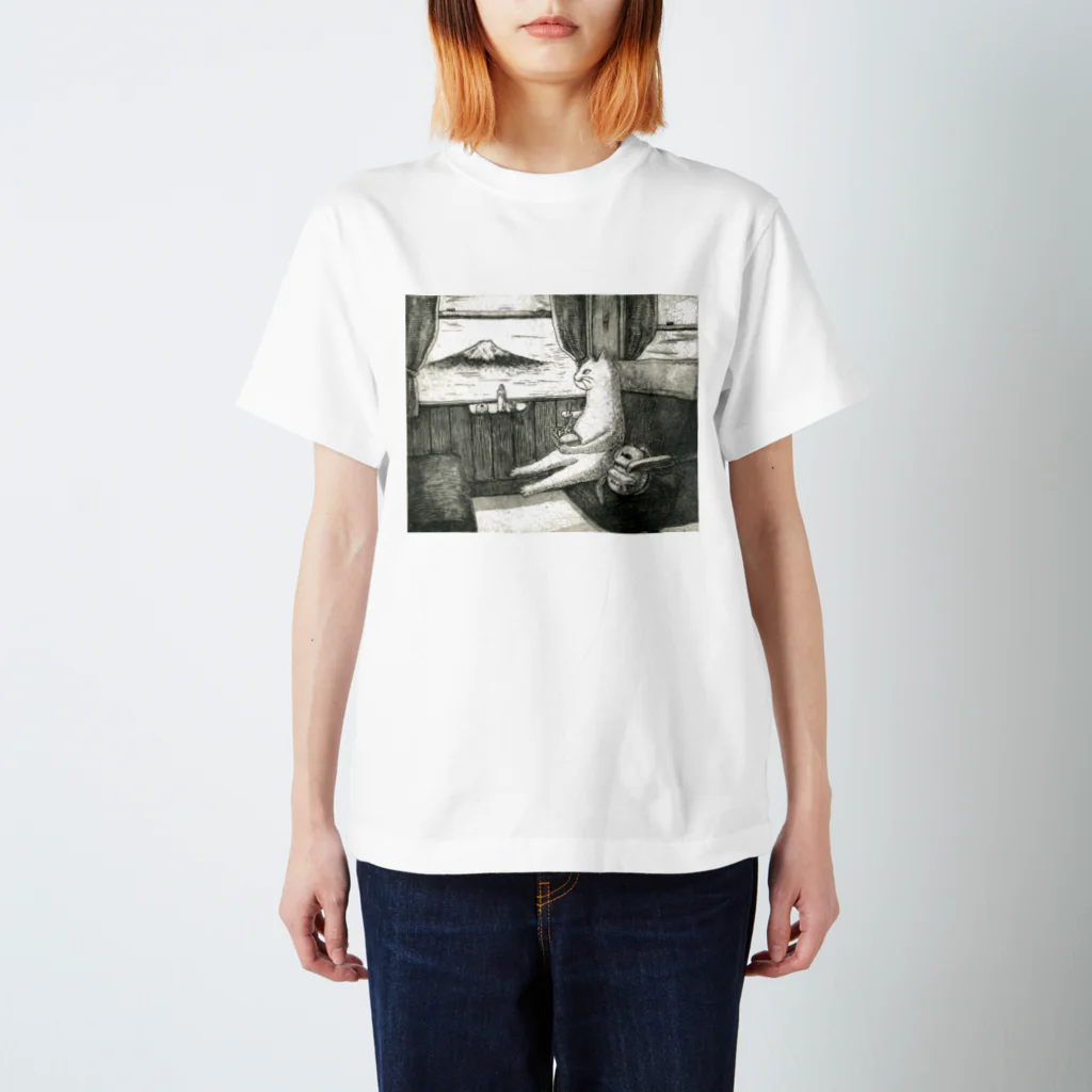 CHIEKO  TERASAWAのタオルハンカチ（車窓の旅） スタンダードTシャツ