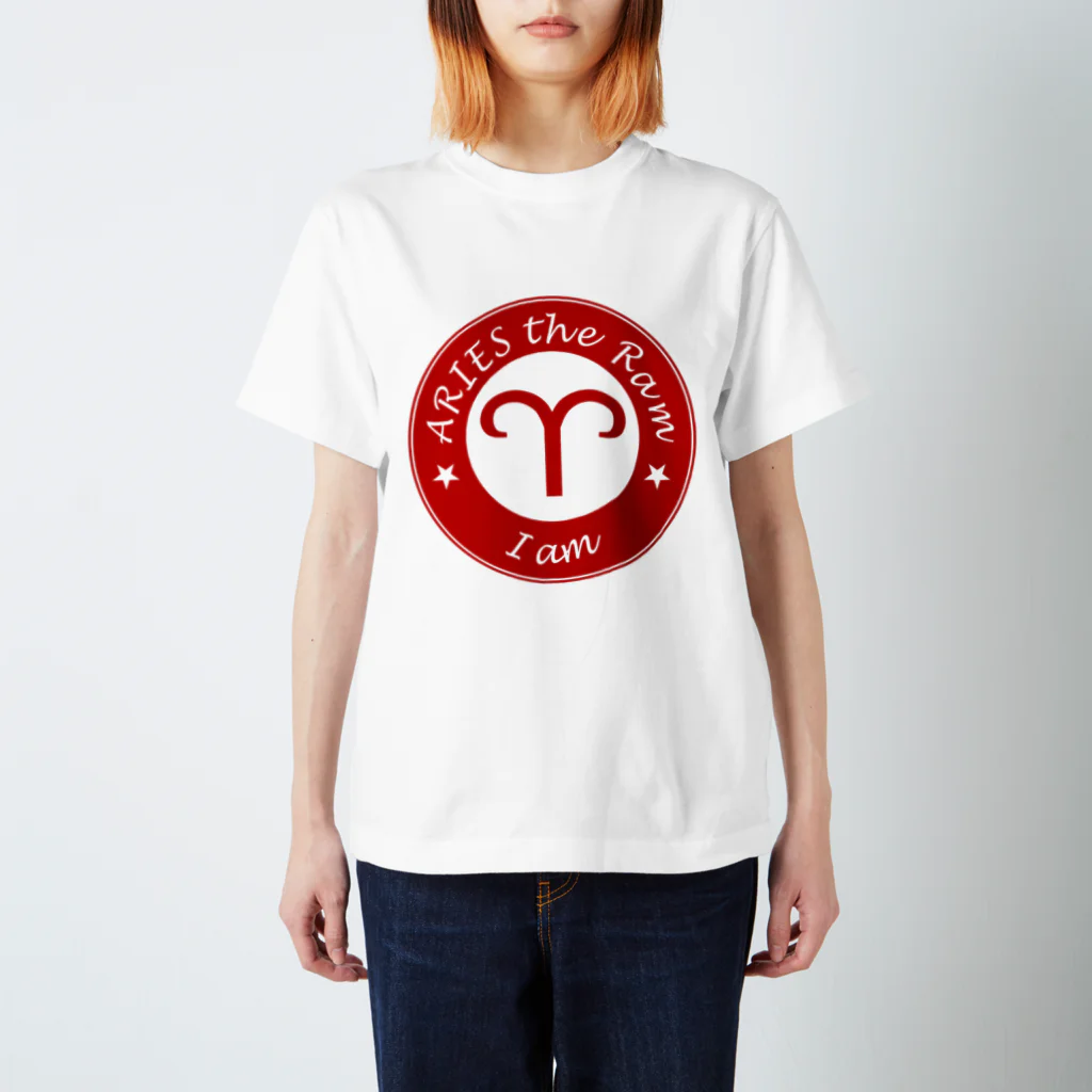 Yuko’ｓ Galleryの12星座キーフレーズ&パワーカラー～おひつじ座～ / 12 zodiac key phrase & power colour - Aries - スタンダードTシャツ