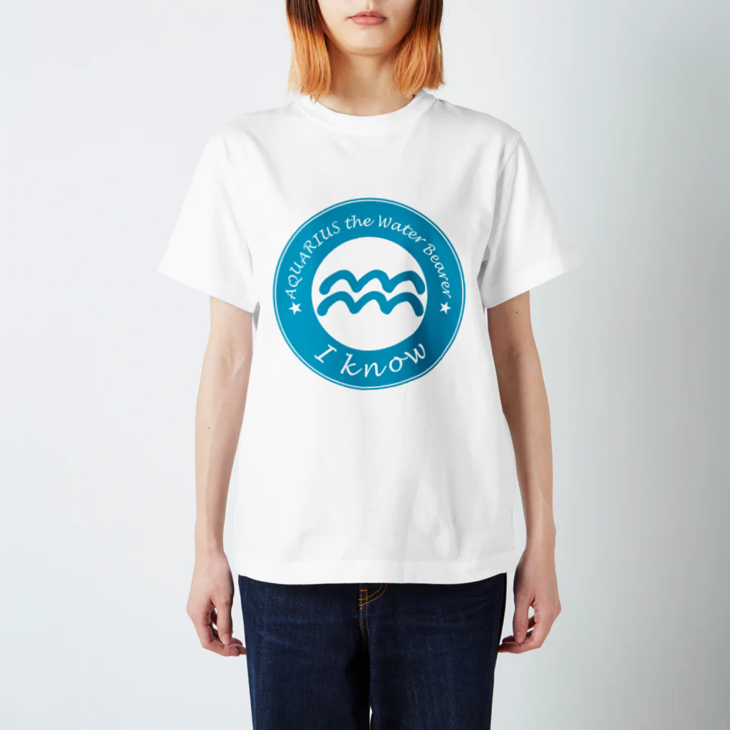 Yuko’ｓ Galleryの12星座キーフレーズ&パワーカラー～みずがめ座～ / 12 zodiac key phrase & power colour - Aquarius - スタンダードTシャツ