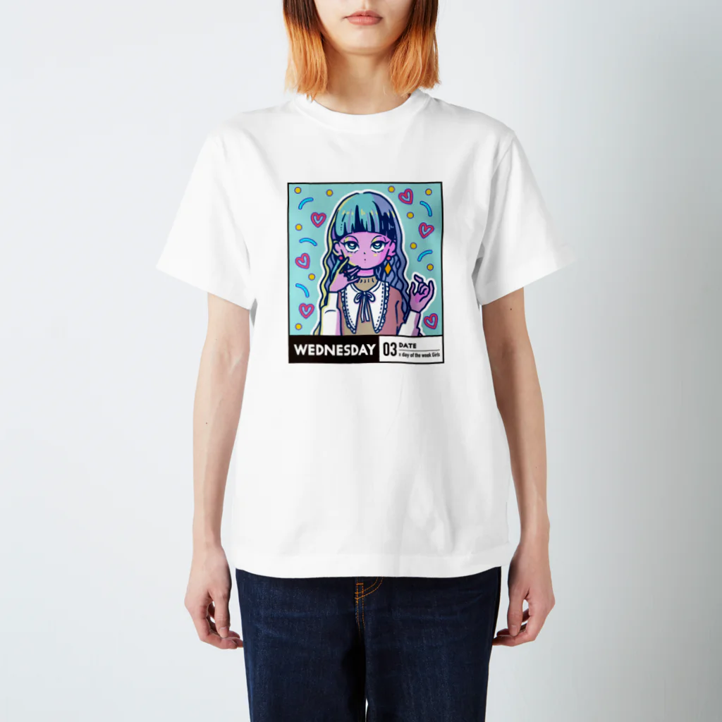 x曜日の彼女 の03-3-date-Wednesday Regular Fit T-Shirt