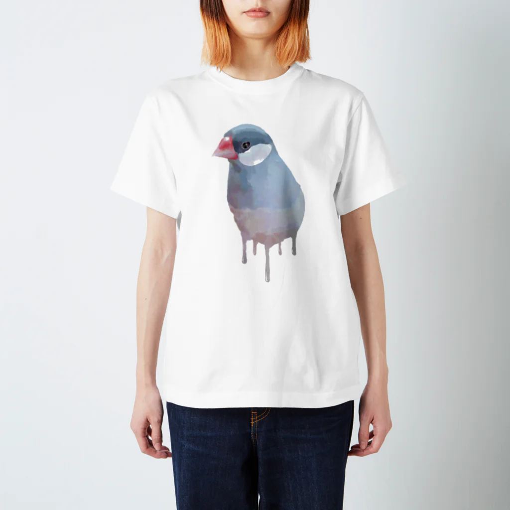 Momi Buncho Lab SHOPのシルバー文鳥 スタンダードTシャツ