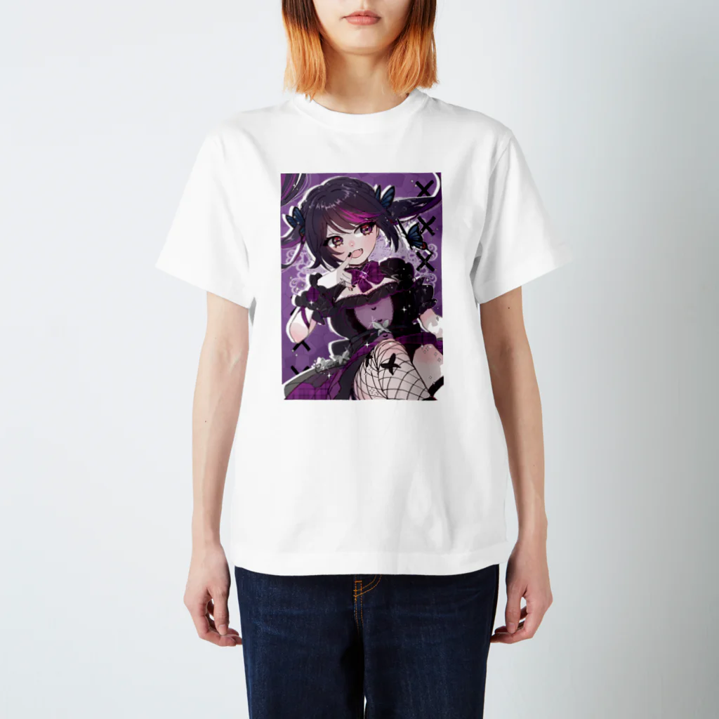 黒蝶羽くろろ🦋🖤💜のハフアニきらきらろろグッズシリーズ Regular Fit T-Shirt