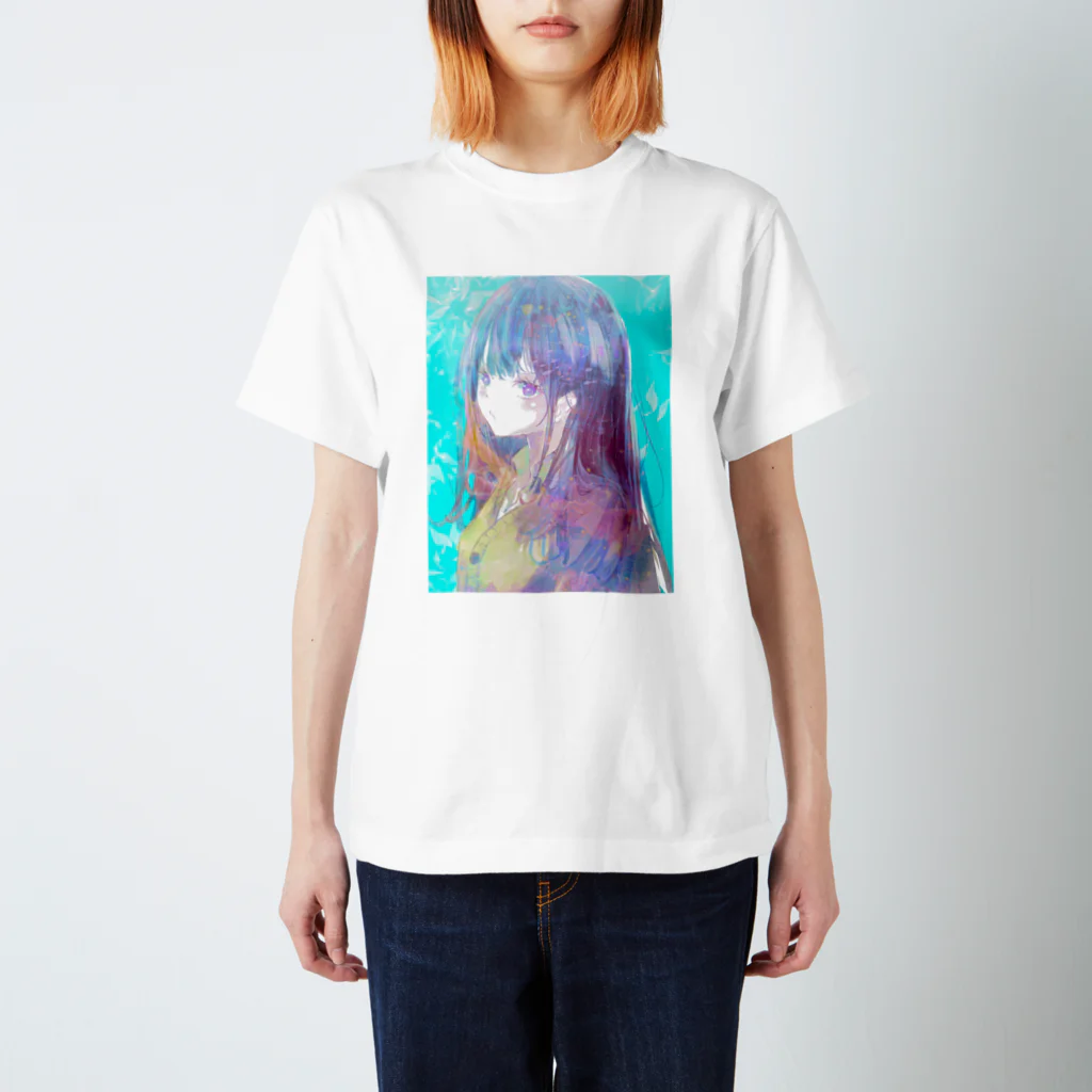 帆波　綾の青髪 Regular Fit T-Shirt