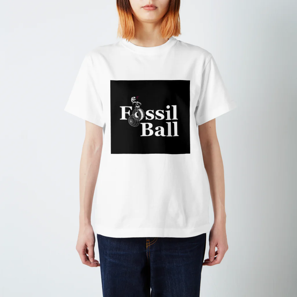 FossilBallのFossil Ball black square Regular Fit T-Shirt