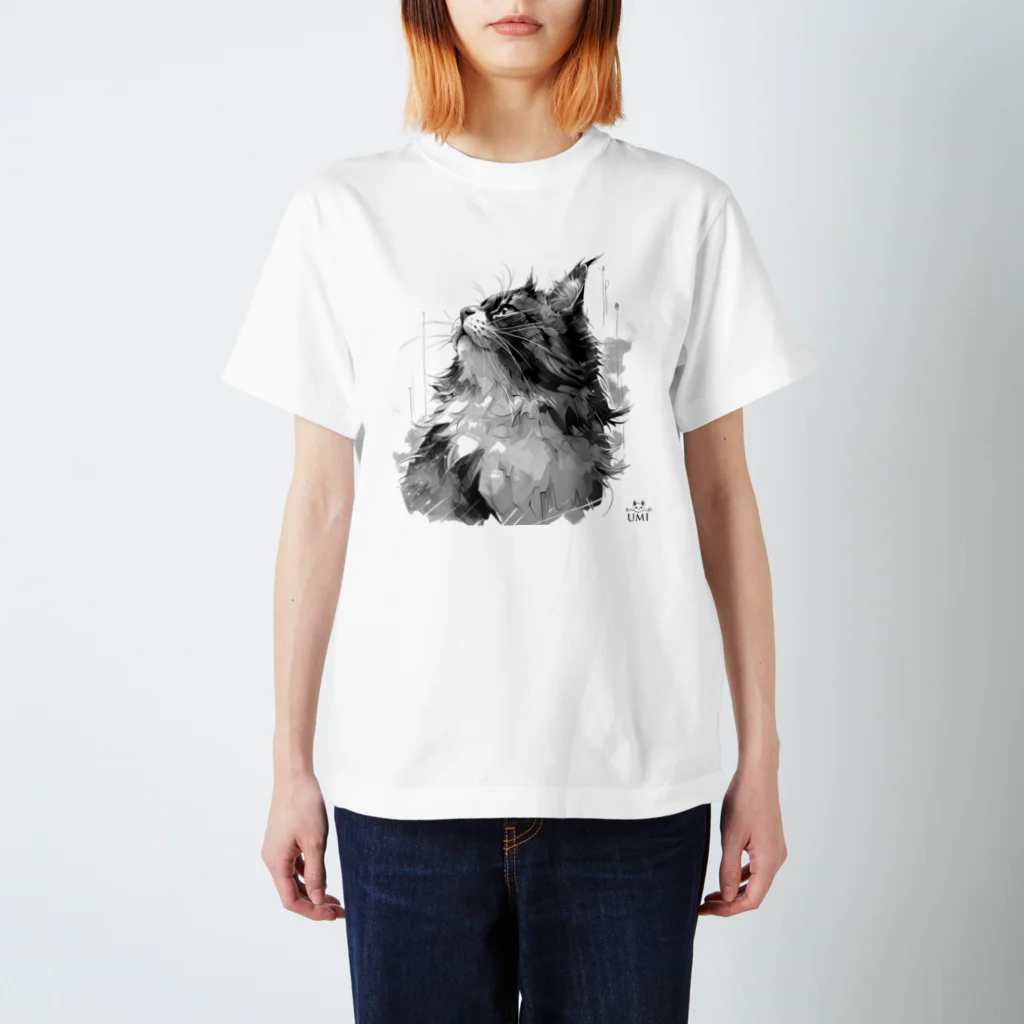 うみねこ（UMI）のうみねこ　見上げる猫 Regular Fit T-Shirt