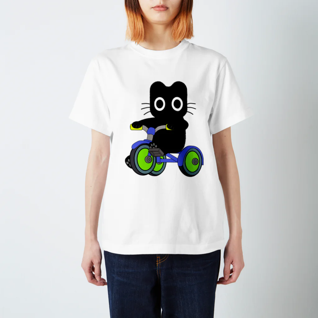 Suzutakaのくろねこクロル（三輪車） スタンダードTシャツ