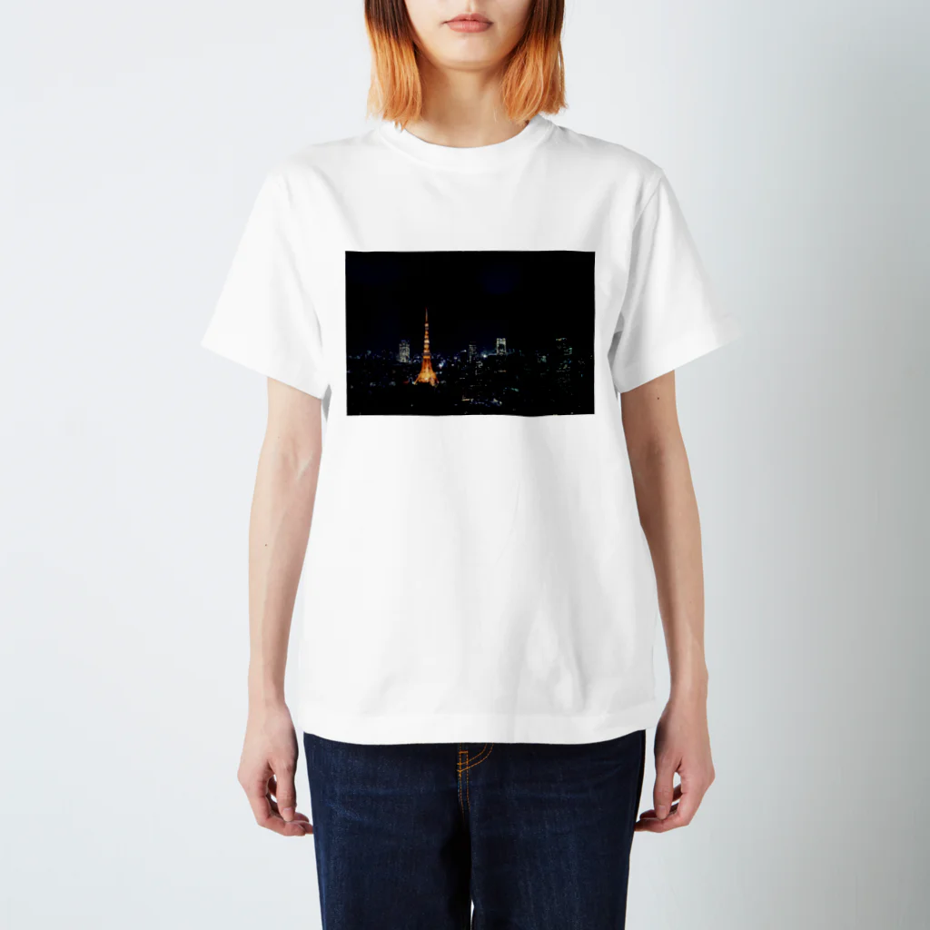 風景ショップの夜のアクリル Regular Fit T-Shirt