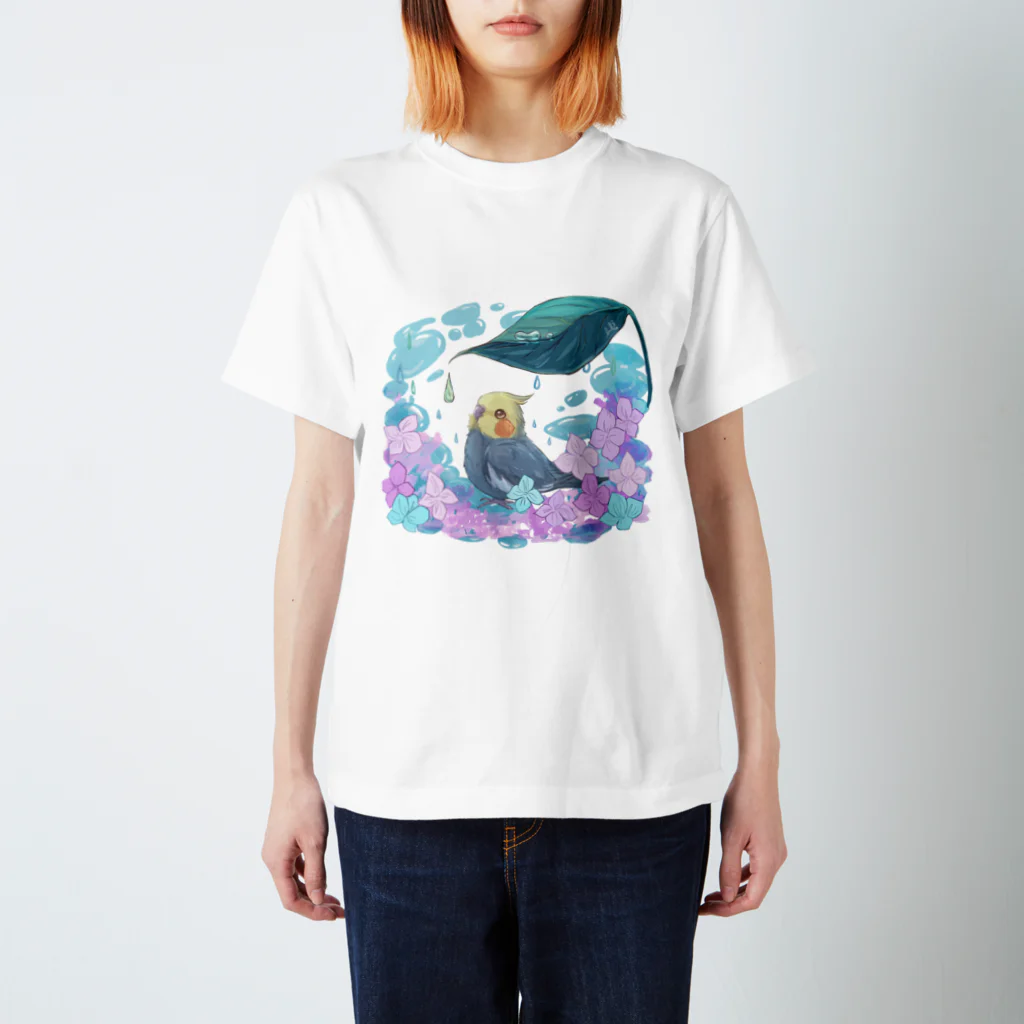 らる_haruの雨宿りオカメ スタンダードTシャツ